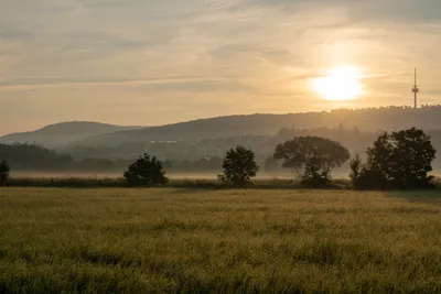 2023-08-23 Leine im Morgendunst, Göttingen